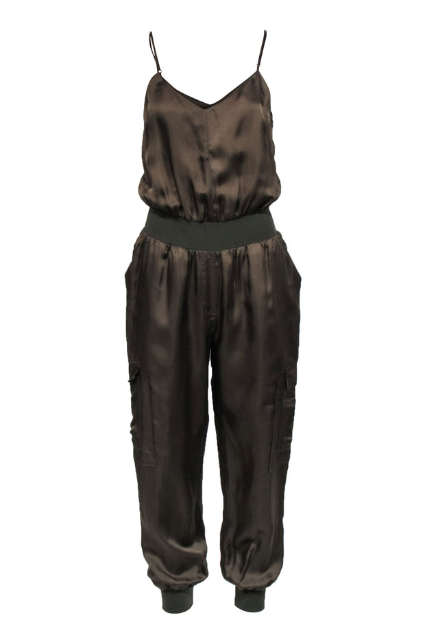 Current Boutique-Cinq a Sept - Olive Green "Twill Amia Jumpsuit" Sz S