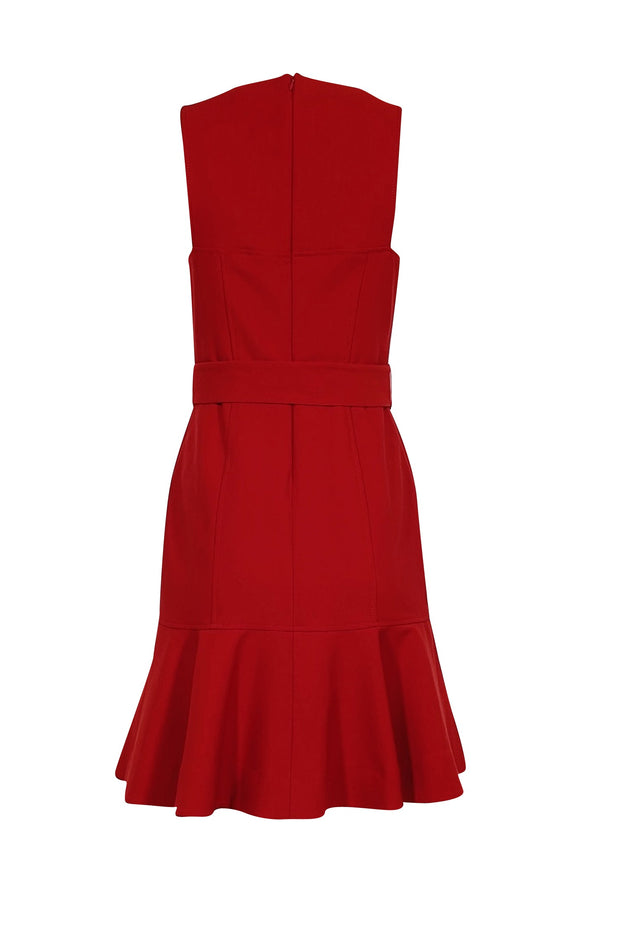 Current Boutique-Cinq a Sept - Red Sleeveless Tie Waist Dress Sz 6