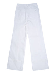 Current Boutique-Cinq a Sept - White Button Up High Rise Wide Leg w/ Cuff Pant Sz 2