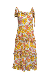 Current Boutique-Cleobella - Yellow & Pink Floral Print Sleeveless Dress Sz XS