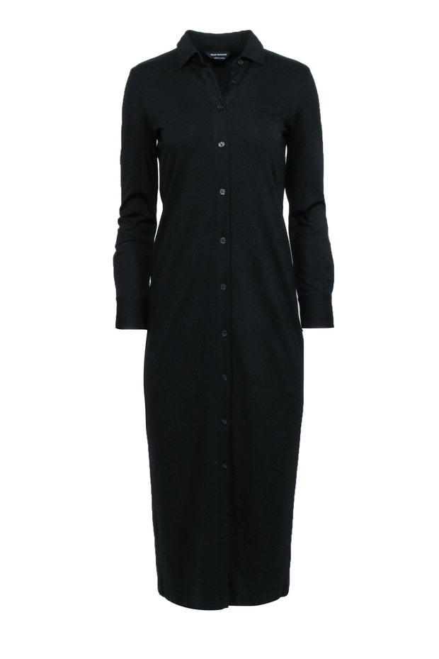 Current Boutique-Club Monaco - Black Knit Maxi Shirt Dress Sz XS