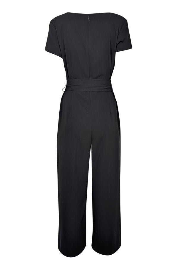 Current Boutique-Club Monaco - Black Short Sleeve w/ Waist Tie Jumpsuit Sz 10