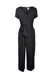 Current Boutique-Club Monaco - Black Short Sleeve w/ Waist Tie Jumpsuit Sz 10