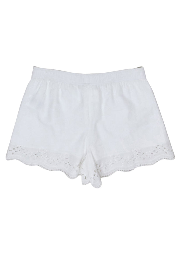 Current Boutique-Club Monaco - Ivory Eyelet Trim Shorts Sz 4