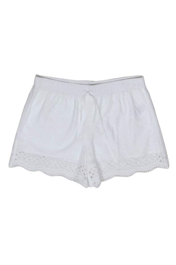 Current Boutique-Club Monaco - Ivory Eyelet Trim Shorts Sz 4