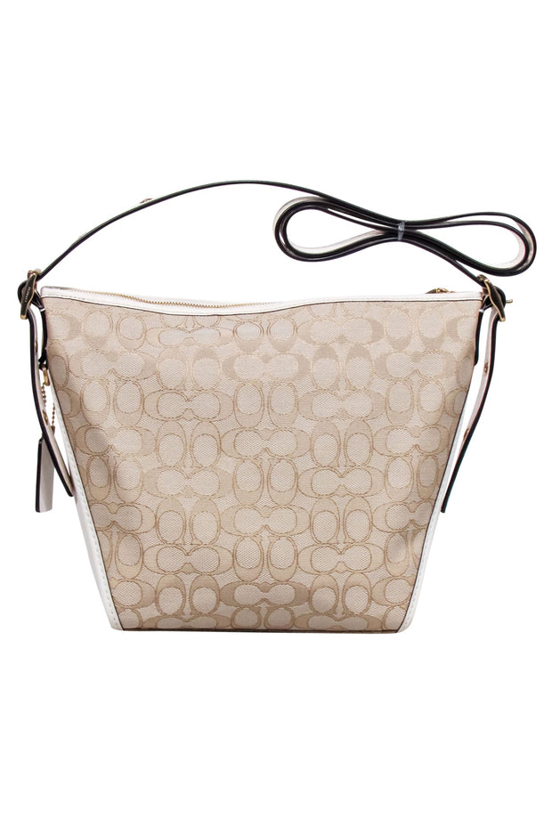 Current Boutique-Coach - Beige & Cream "Jacquard Dufflette" Bag