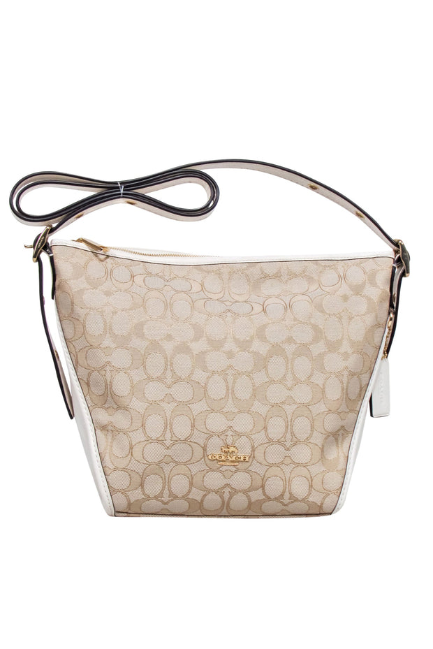 Current Boutique-Coach - Beige & Cream "Jacquard Dufflette" Bag