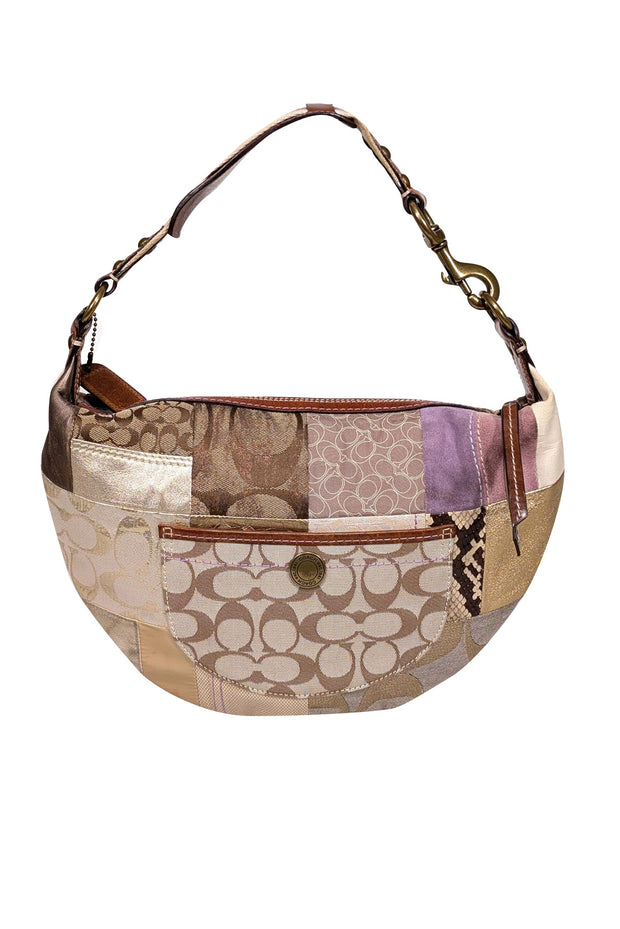 Current Boutique-Coach - Beige Patchwork Monogram Shoulder Bag