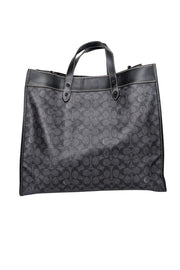 Current Boutique-Coach - Black Monogram Field Tote 40 in Signature Canvas w/ Rexy Front Detail