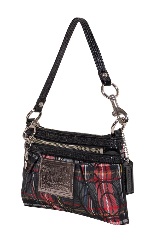 Current Boutique-Coach - Black & Red Plaid Monogram Mini Bag