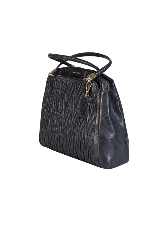 Current Boutique-Coach - Black Textured Leather Satchel Bag