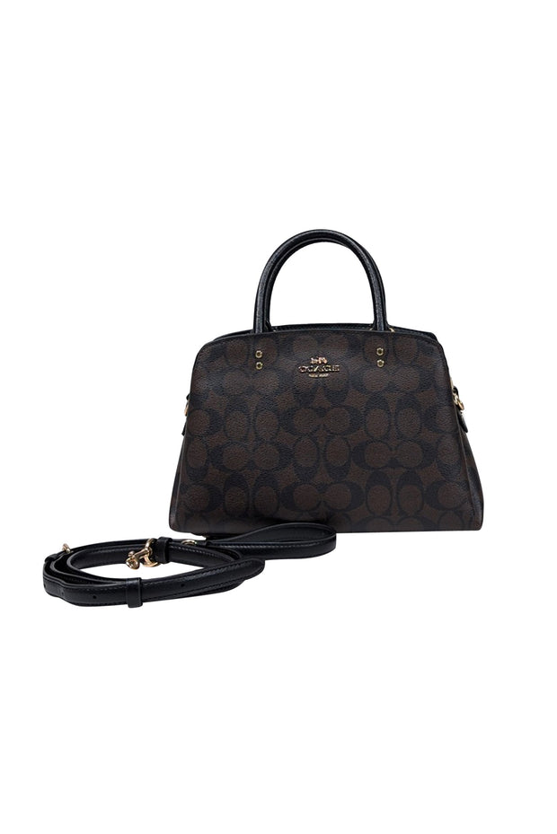 Current Boutique-Coach - Brown & Black Monogram Satchel Bag