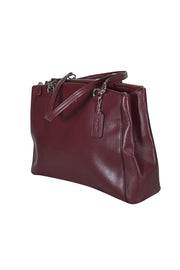 Current Boutique-Coach - Burgundy Pebbled Leather Satchel Bag