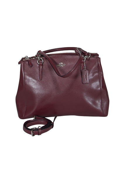 Current Boutique-Coach - Burgundy Pebbled Leather Satchel Bag