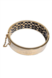 Current Boutique-Coach - Gold Bangle Bracelet w/ Logo Embossed Interior