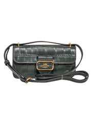 Current Boutique-Coach - Hunter Green Croc Embossed Leather Crossbody Bag