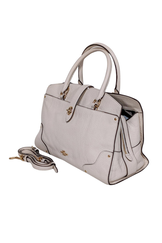 Current Boutique-Coach - Ivory Pebbled Leather Satchel Bag