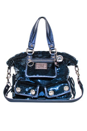 Current Boutique-Coach - Navy Poppy "Spotlight" Sequin Bag