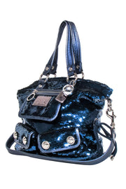 Current Boutique-Coach - Navy Poppy "Spotlight" Sequin Bag