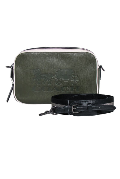 Current Boutique-Coach - Olive Leather Crossbody Bag w/ Cream Trim