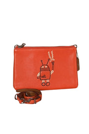 Current Boutique-Coach - Orange Leather Crossbody w/ Robot Front Detail