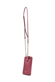 Current Boutique-Coach - Pink Saffiano Leather Phone Crossbody Bag