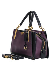 Current Boutique-Coach - Plum Purple & Black Leather Mini "Dreamer" Bag