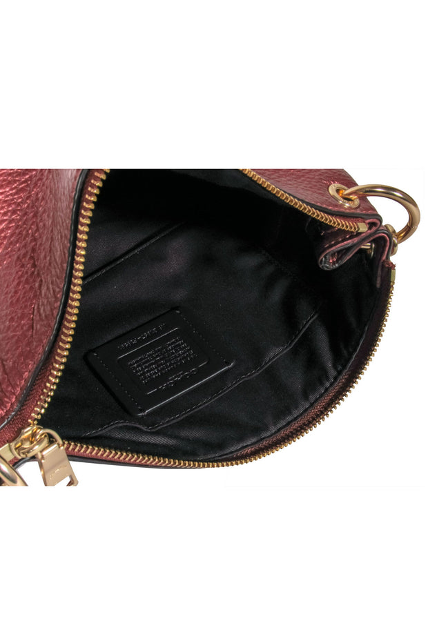 Current Boutique-Coach - Red Metallic Leather Crossbody