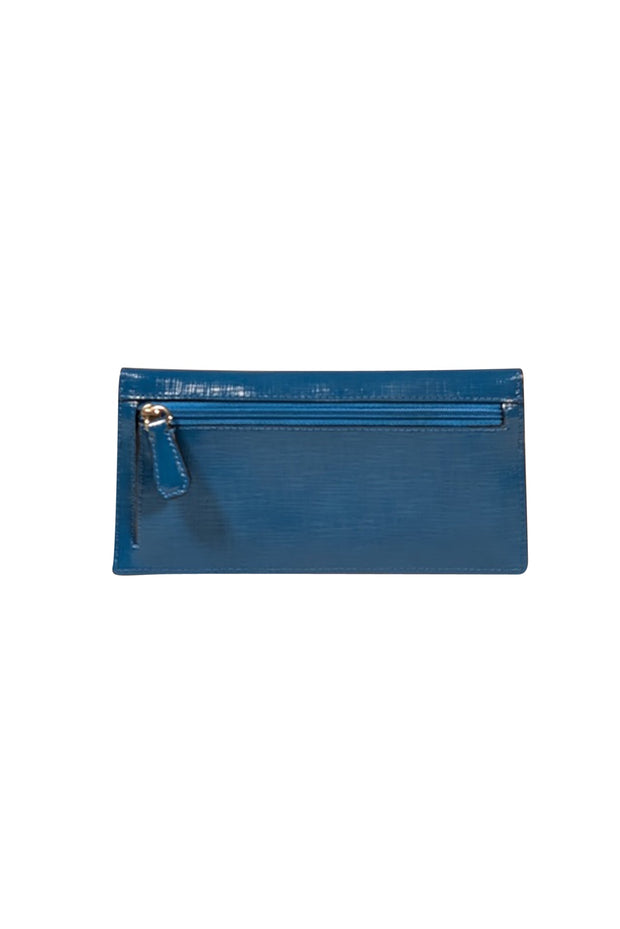 Current Boutique-Coach - Teal Crossgrain Leather Wallet