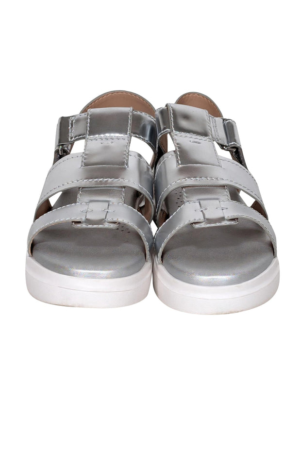 Current Boutique-Cole Haan - Metallic Silver Strappy Sandals Sz 7