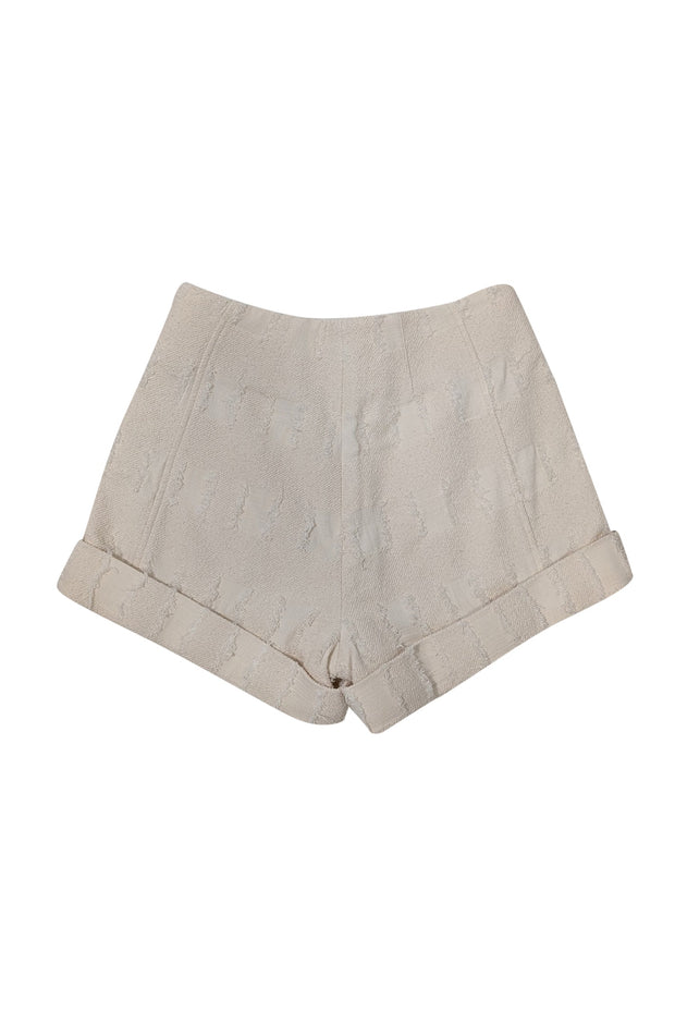 Current Boutique-Cult Gaia - Cream Eyelash Jacquard Textured Shorts Sz 0