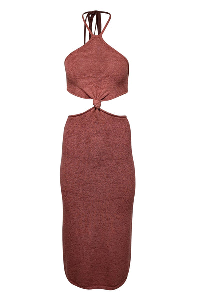 Current Boutique-Cult Gaia - Mauve Pink Knit Cutout Halter Dress Sz XS