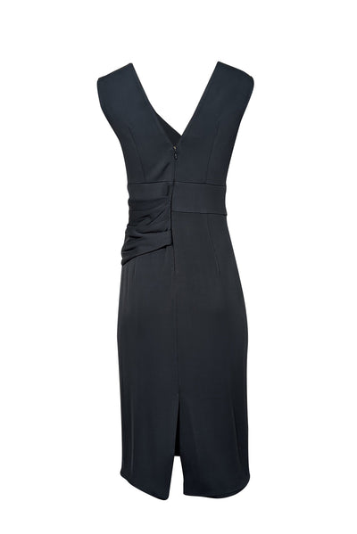 Current Boutique-Cushnie et Ochs - Dark Teal Green Drape Front Cocktail Dress Sz 10