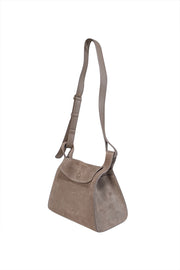 Current Boutique-Cuyana - Taupe Suede "Double Loop" Crossbody Bag