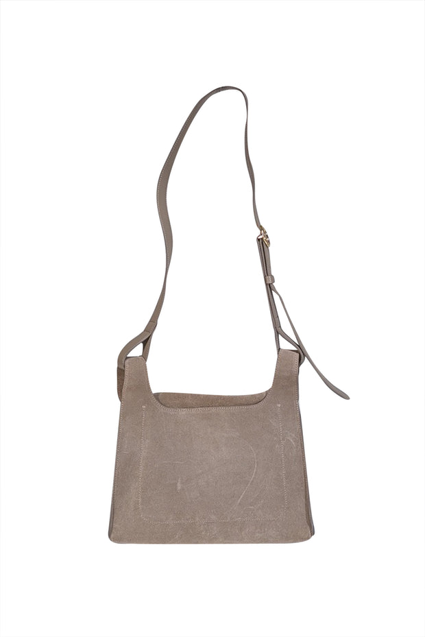 Current Boutique-Cuyana - Taupe Suede "Double Loop" Crossbody Bag