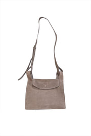 Current Boutique-Cuyana - Taupe Suede "Double Loop" Crossbody Bag