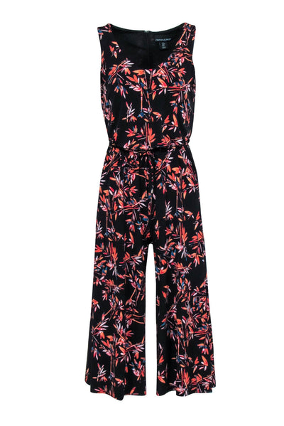 Current Boutique-Cynthia Rowley - Black & Multi Color Sleeveless Jumpsuit w/ Waist Tie Sz S