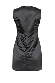 Current Boutique-Cynthia Rowley - Black Satin Rhinestone Front Sleeveless Dress Sz 4