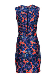Current Boutique-Cynthia Rowley - Blue & Orange Floral Scuba Knit Dress Sz 10