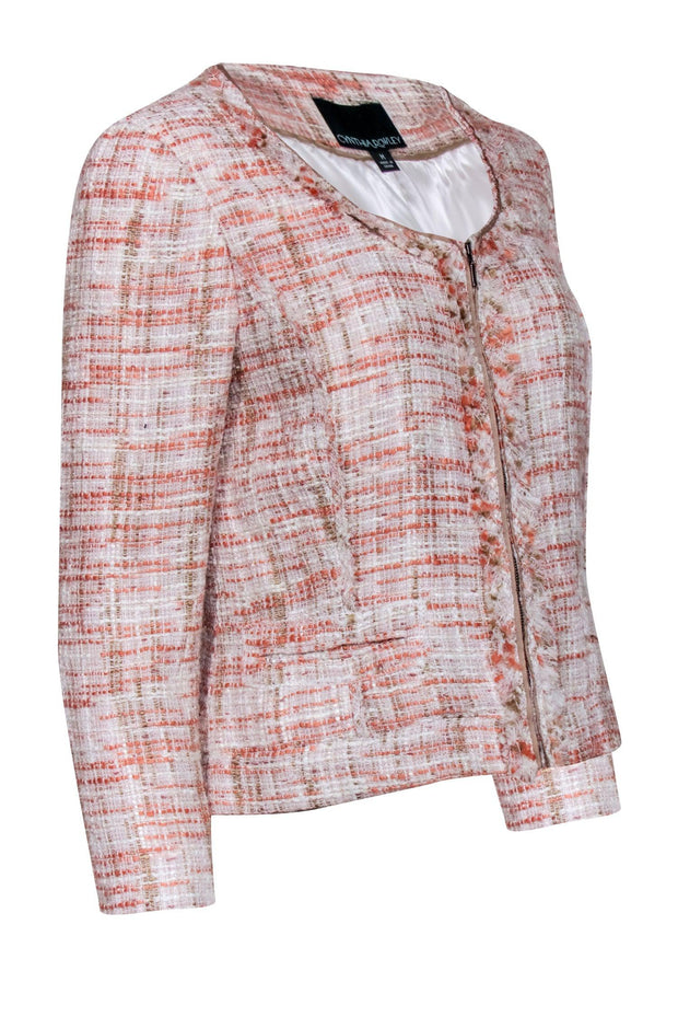 Current Boutique-Cynthia Rowley - Pink, Peach, & Cream Tweed Blazer Sz M