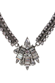 Current Boutique-Dannijo - Gunmetal Silver Necklace w/ Jewel Detail