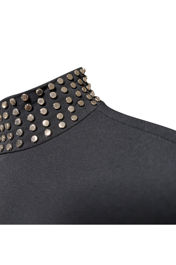 Current Boutique-David Koma - Black Studded A-line Dress Sz 8