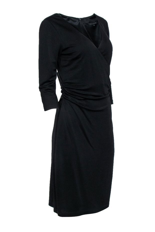 Current Boutique-David Meister - Black Surplice Long Sleeve Dress Sz 12