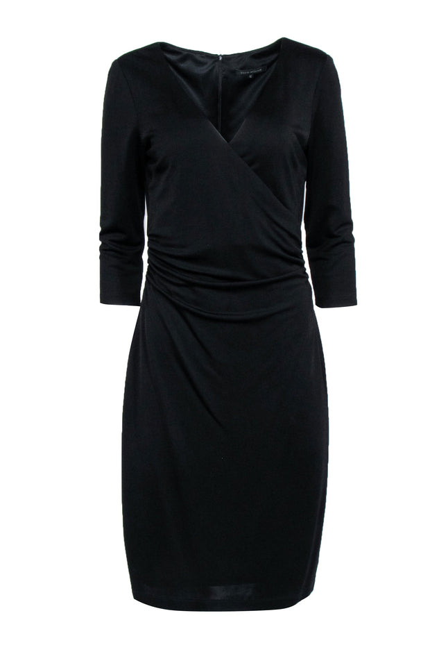 Current Boutique-David Meister - Black Surplice Long Sleeve Dress Sz 12