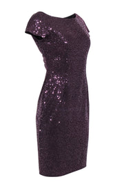 Current Boutique-David Meister - Plum Sequined Dress w/ Knotted Back Sz 6