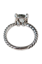 Current Boutique-David Yurman - Silver Braided Light Green Stone Ring Sz 5