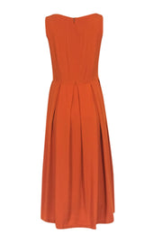 Current Boutique-Department 5 - Orange Crepe Sleeveless Pleated Bottom Dress Sz S