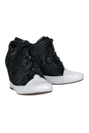 Current Boutique-Derek Lam 10 Crosby - Black Perforated Ponyhair Sneakers Sz 6.5