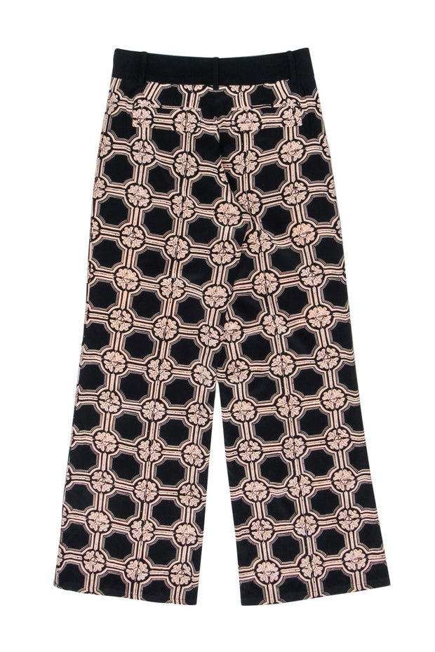 Current Boutique-Derek Lam - Beige & Black Print Straight Leg Pants Sz 0