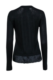 Current Boutique-Derek Lam - Black Knit Top w/ Fringe Hem Sz P